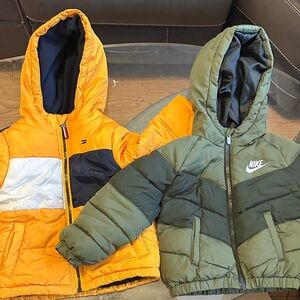 Nike Olive and Orange Hooded Jackets